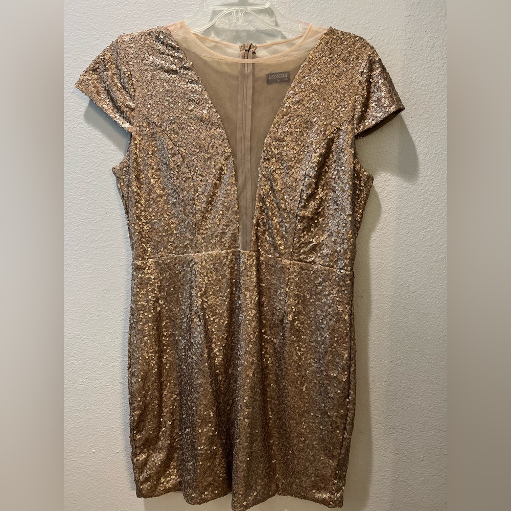 Gold Sequin Party Dress